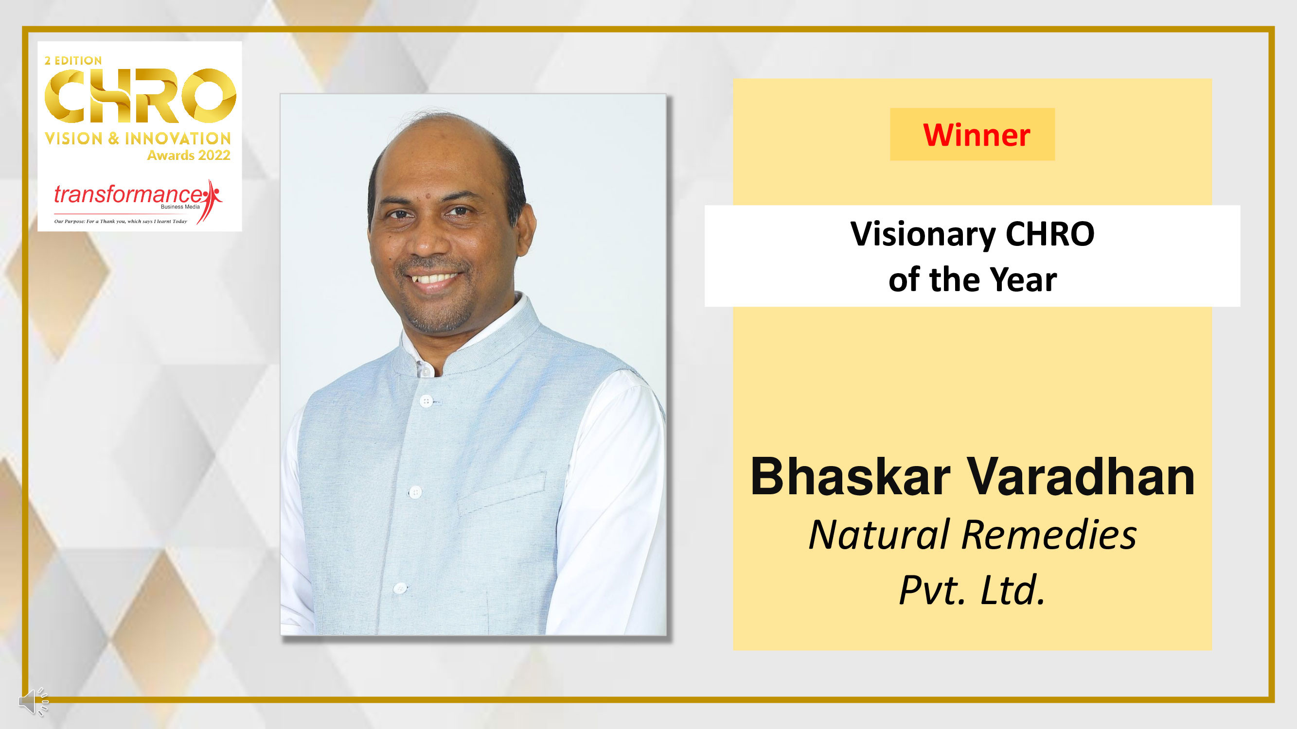Bhaskar Varadhan, Natural Remedies Pvt. Ltd.