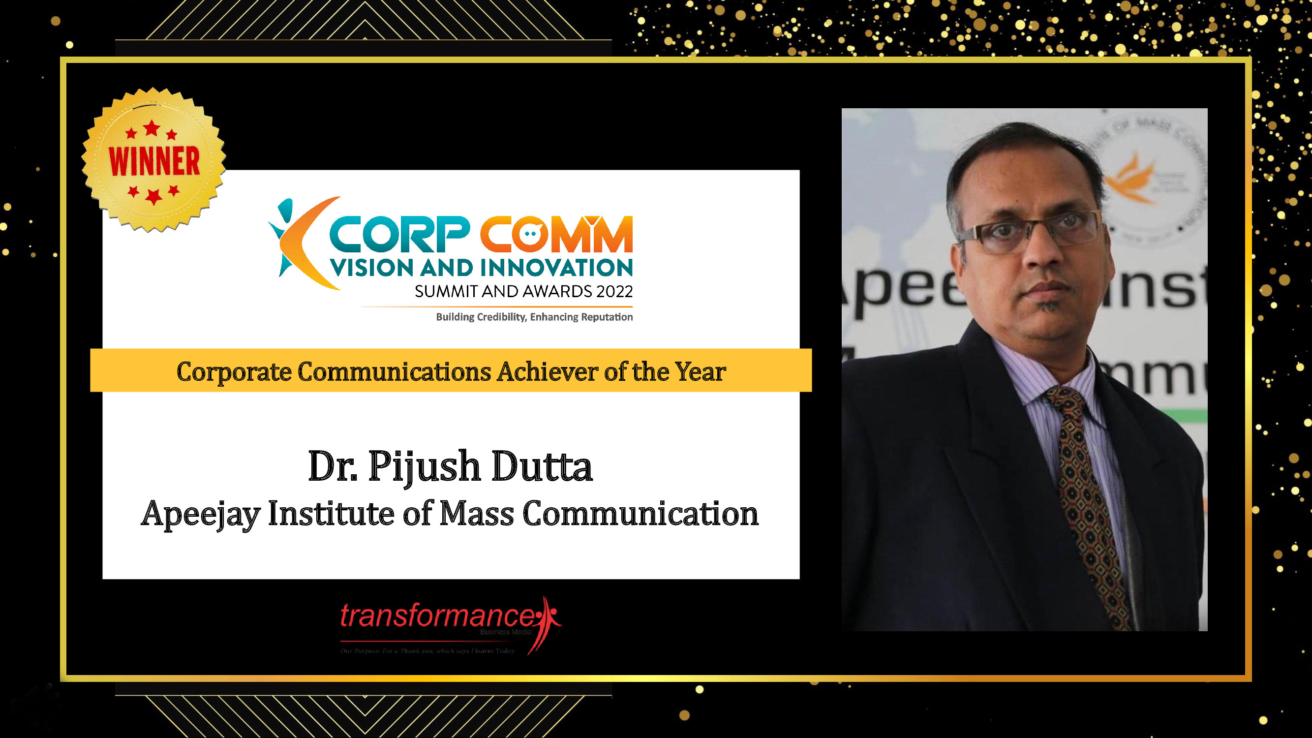 Dr. Pijush Dutta, Apeejay Institute of Mass
                            Communication