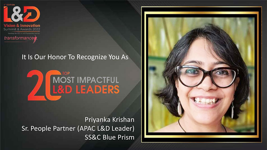 Priyanka Krishan, Sr. People Partner (APAC L&D Leader), SS&C Blue Prism