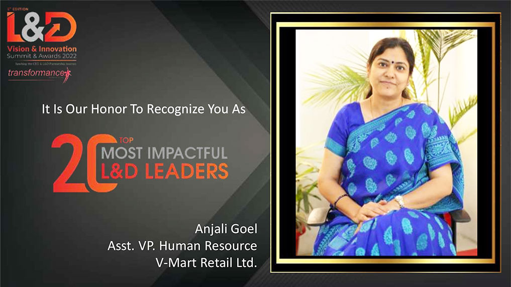 Anjali Goel, Asst. VP. Human Resource, V-Mart Retail Ltd.